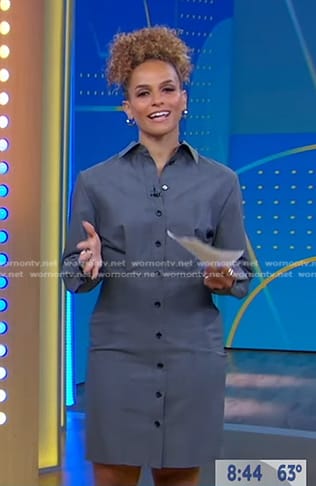 Jess Sims’ grey shirtdress on Good Morning America