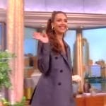 Jessica Alba’s gray double breasted blazer and shorts on The View