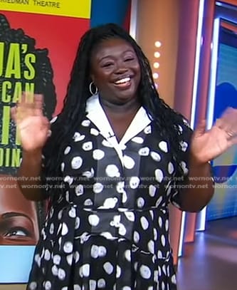 Jocelyn Bioh’s black polka dot dress on Good Morning America