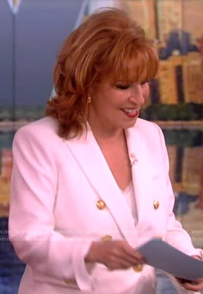 Joy’s white double breasted blazer on The View