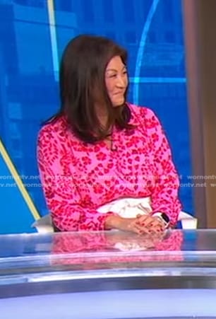 Juju’s pink floral blouse on Good Morning America