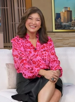 Juju’s pink floral blouse on Good Morning America