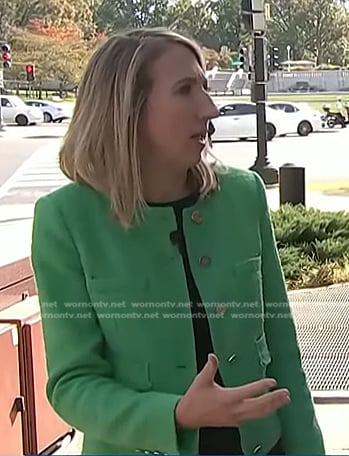 Julia Ainsley’s green tweed jacket on NBC News Daily