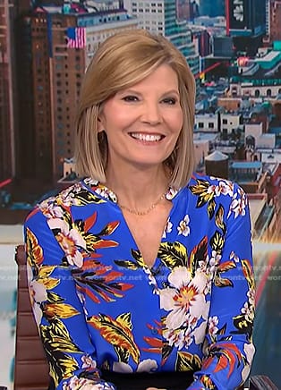 Kate’s blue floral blouse on NBC News Daily