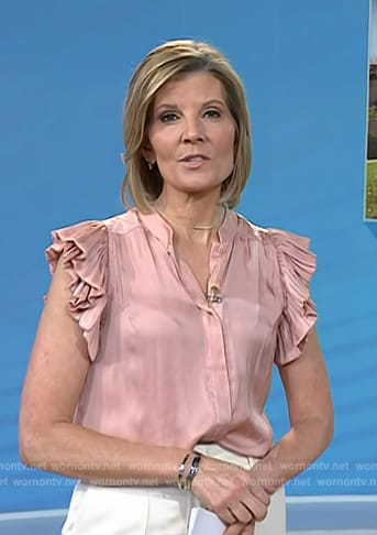 Kate Snow’s pink ruffle sleeve top on Today