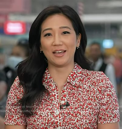 Kathy Park’s red floral print smocked shirt on Today