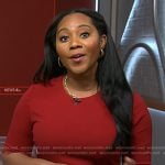 Kay Angrum’s red side stripe dress on NBC News Daily