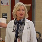 Kayla’s paisley print belted dress on Days of our Lives