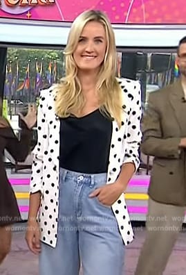 Kesley Murphy’s white polka dot print blazer on Today