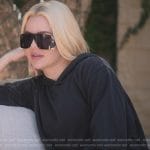 Khloe’s black shield sunglasses and hoodie on The Kardashians