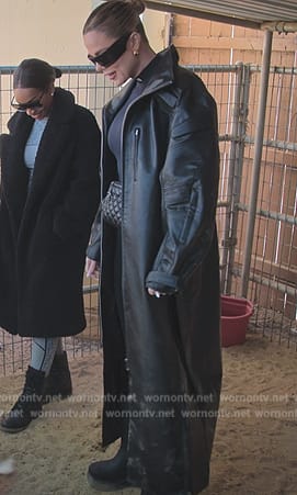 Khloe’s black leather coat on The Kardashians