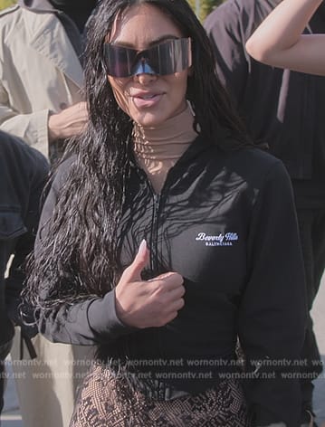 Kim’s shield sunglasses on The Kardashians