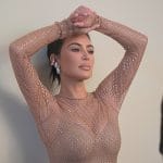 Kim’s long sleeve embellished dress on The Kardashians