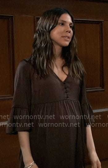 Kristina’s brown maternity dress on General Hospital