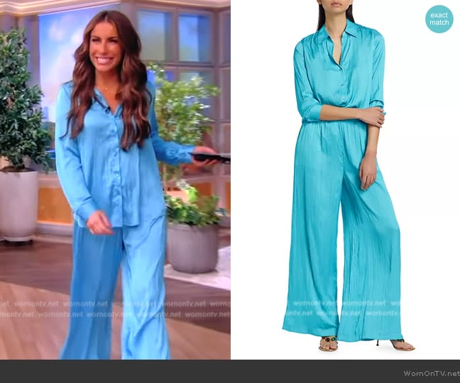 L'Agence Nina Satin Shirt worn by Alyssa Farah Griffin on The View