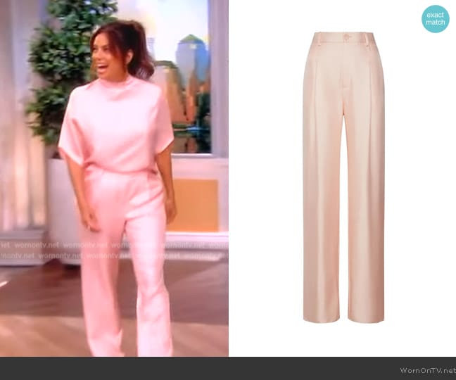LaPointe Silky Twill Relaxed Pleated Pant worn by Eva Longoria on The View