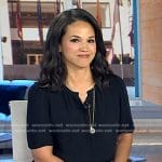 Laura’s black short sleeve blouse and pink pants on Today