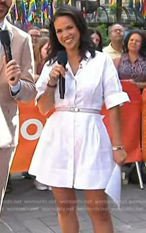 Laura’s white short sleeve mini dress on Today