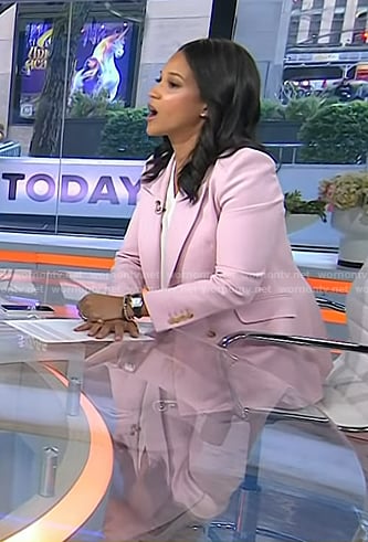 Laura’s pink double breasted blazer and pants on Today