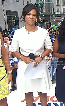 Laura’s white paneled mini dress on Today