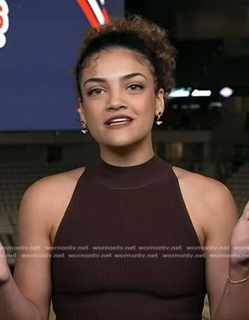 Laurie Hernandez’s brown ribbed top on Today
