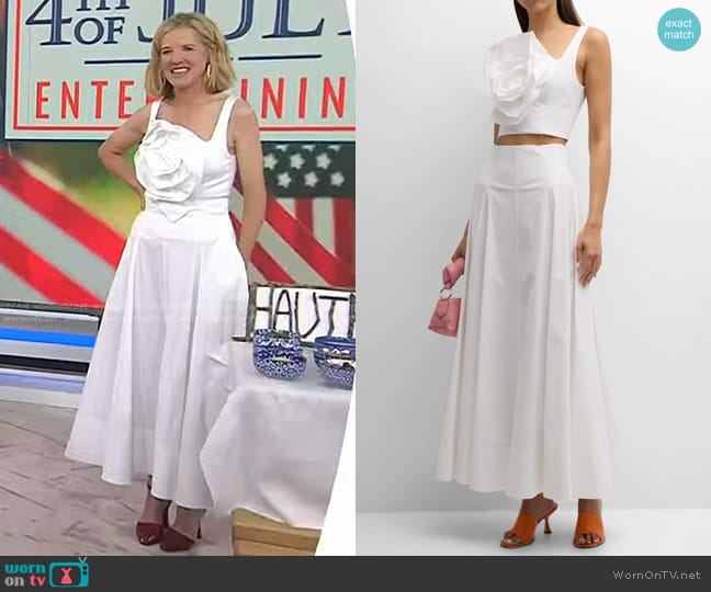 Lela Rose Oversize Rose Detail Crop Top worn by Lela Rose on Today