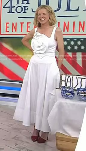 Lela Rose’s white flower applique top and skirt on Today