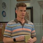 Leo’s multicolor striped polo shirt on Days of our Lives