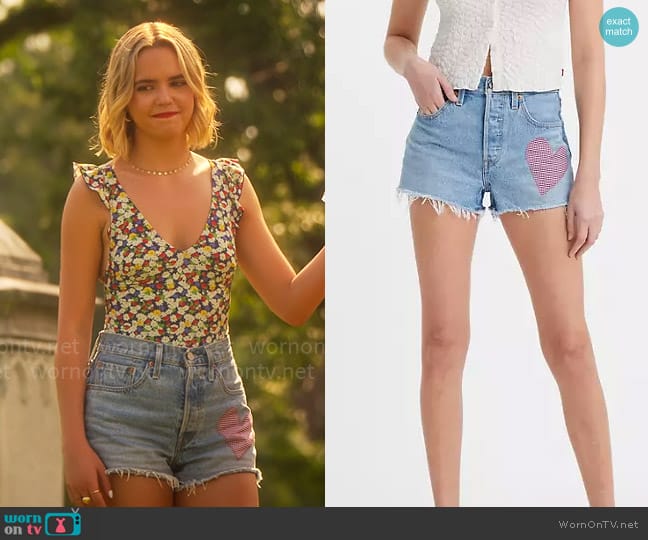 Levis 501 Shorts in Field Notes worn by Imogen Adams (Bailee Madison) on Pretty Little Liars Original Sin