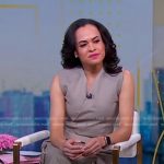 Linsey’s grey wrap vest and cargo pants on Good Morning America