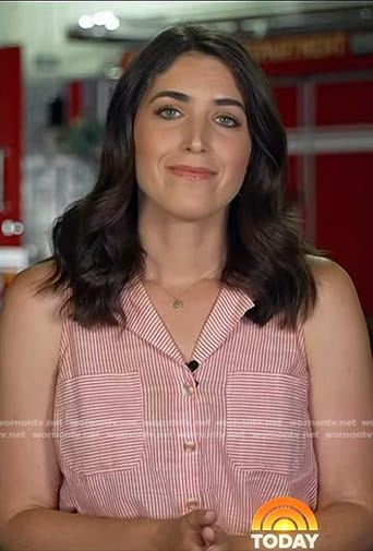 Liz’s red striped sleeveless top on Today