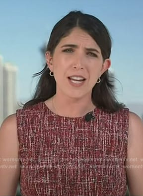 Liz Kreutz’s red sleeveless tweed dress on NBC News Daily