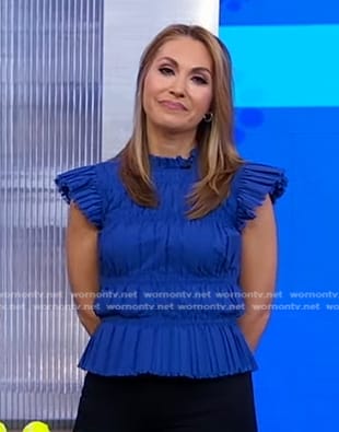Lori’s blue pleated smocked top on Good Morning America