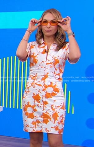 Lori’s orange floral mini dress on Good Morning America