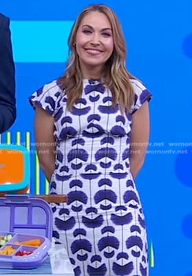Lori’s white and blue printed dress on Good Morning America