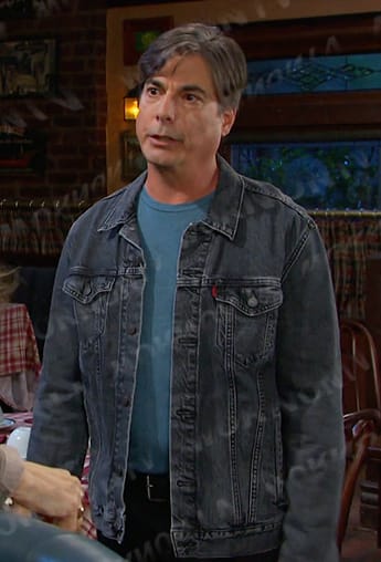 Lucas’s dark grey denim jacket on Days of our Lives