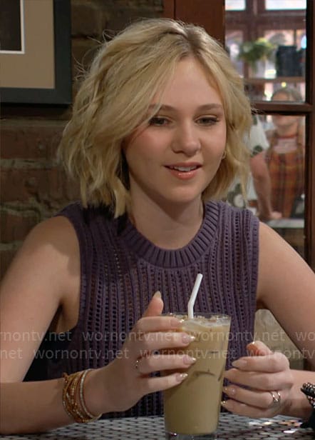 Lucy’s knit tank top on The Young and the Restless
