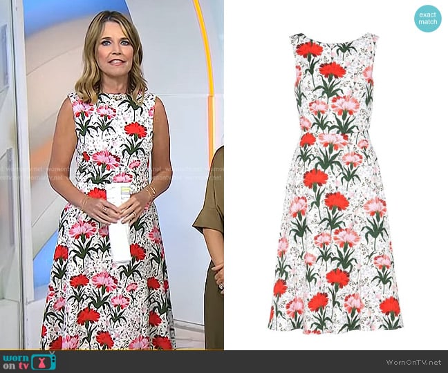 Erdem Maia Floral-Print Midi Dress worn by Savannah Guthrie on Today