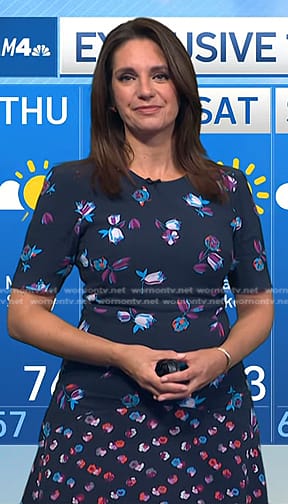 Maria’s navy floral dress on Today