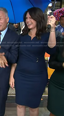 Maria’s navy ring waist detail sheath dress on Today