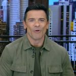 Mark’s green suede jacket on Live with Kelly and Mark