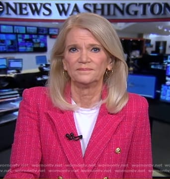 Martha’s pink check tweed blazer on Good Morning America