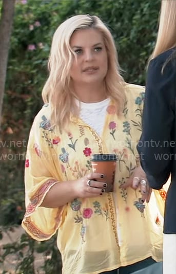 Maxie’s yellow floral embroidered top on General Hospital