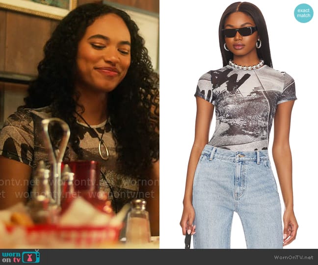 Miaou Mini Tee in Easy Rider worn by Tabitha 'Tabby' Hayworth (Chandler Kinney) on Pretty Little Liars Original Sin