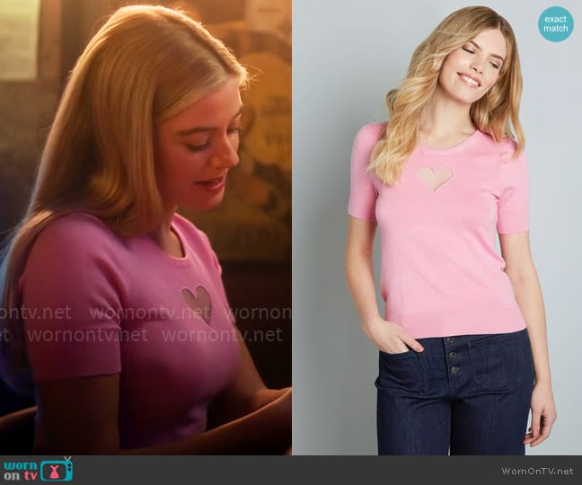 ModCloth Heart-Shaped Ambitions Knit Top worn by Kelly Beasley (Mallory Bechtel) on Pretty Little Liars Original Sin