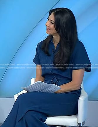Natalie’s blue belted jumpsuit on Today
