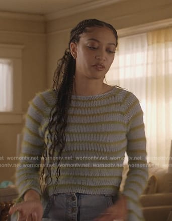 Olivia’s stripe knit sweater on All American