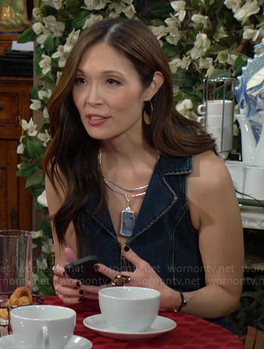 Poppy’s denim jumpsuit on The Bold and the Beautiful