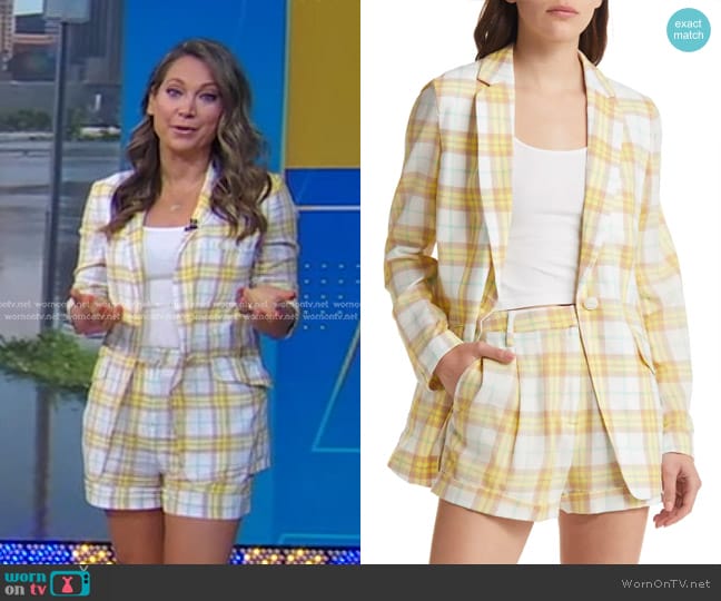 Rag & Bone Margot Plaid Blazer worn by Ginger Zee on Good Morning America