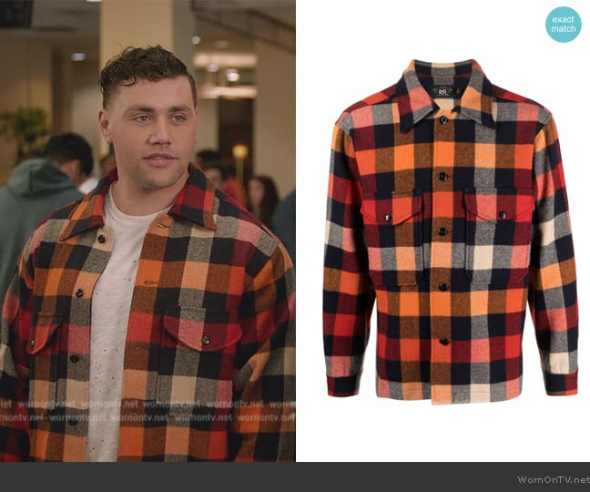 Ralph Lauren Checked wool flannel shirt worn by (Christian James) on All American